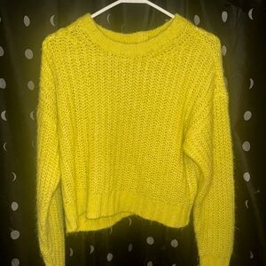 American Eagle Outfitters Bright Yellow Crew Neck Sweater